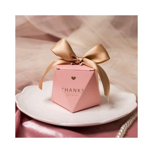 Wedding Favors Candy Box Creative Pink Gifts Boxes Baby Shower Paper Chocolate Boxes Package Festival Party Supplies Thank You