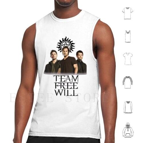Supernatural : Team Free Will Tank Tops Vest Sleeveless Castiel Dean Winchester Sam Winchester Supernatural Team Free Will