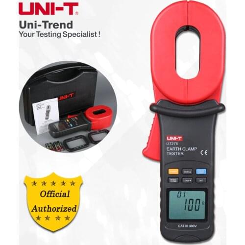 UNI-T UT273/UT275 Clamp Earth Ground Tester; 1000ohm Ground Resistance Tester, Data Storage/Data Hold/LCD Backlight