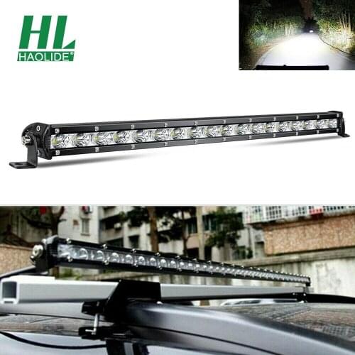 HAOLIDE 20 Inch Slim LED Light Bar 108W Single Row Combo Spot Truck Off Road Car Travail 4WD Work Light Lamp