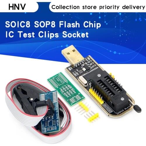 CH341 341A 24 25 Series EEPROM Flash BIOS USB Programmer Module + SOIC8 SOP8 Test Clip For EEPROM 93CXX / 25CXX / 24CXX