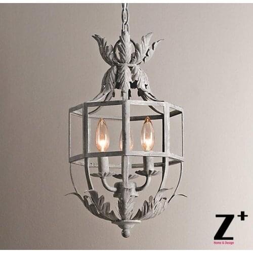 Vintage Retro Replica item Acanthus Lantern Pendant Metal Cage Chandelier Three-Light Free Shipping