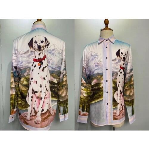 W1870 Fashion Mens Shirts 2021 Runway Luxury famous Brand European Design party style Mens Clothing