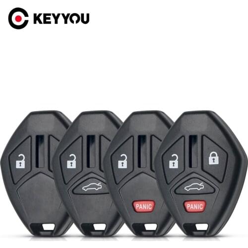 KEYYOU 10pcs Replacemen For Mitsubishi Lancer Outlander Endeavor Galant 2/3/4 Buttons Car Remote Key Shell Case Fob No Blades