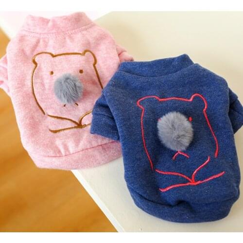 Winter Cartoon Cat Dog Clothes Warm T-shirt Small dog Chihuahua York dog coat pet clothing XS-XL