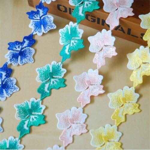 15Yds 5.5CM 4Colors Polyester Fabric Flower Venise Venice Lace Trim Applique Sewing Craft LC0051