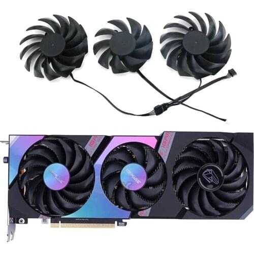 3PCS 75MM 4PIN RTX3060 GPU FAN For iGame GeForce RTX 3060 Ti Ultra OC RTX3070 Ti RTX 3080 Ti Advanced RTX 3070 Ti Advanced