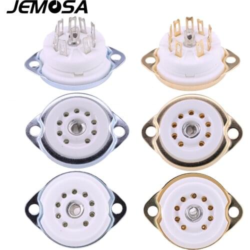 10PCS Ceramic 9pin chassis mount Vacuum Tube Socket For 12AX7 12AT7 12AU7 ECC83 EL84 6922 Vintage Hifi Tube AMP DIY