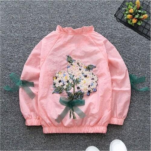 Big Size Flower Cute Girls Coat 2021 New Spring Autumn Windbreaker Jacket For Girl Kids Birthday Present Children Outerwear