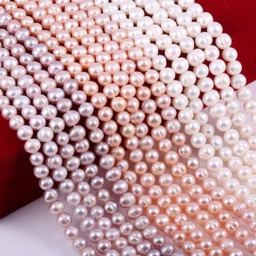 Natural Pearl Beads Irregular Round Cultured Freshwater Pearl Necklace Accessories for Jewelry Making Bracelet Earrings Gift