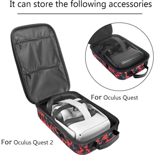 Storage Travel Shoulder Bag Carrying Case VR Headset Lens Protection Pad for Oculus Quest / Quest 2 VR Gaming Headset