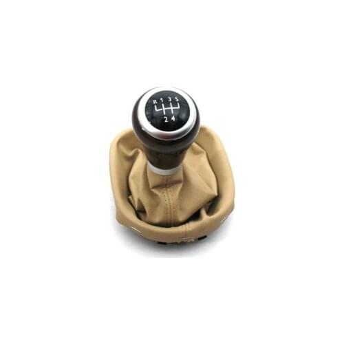 Walnut Wood Style Gear Shift Knob & Boot (5 speed) For VW Volkswagen Touran MK1