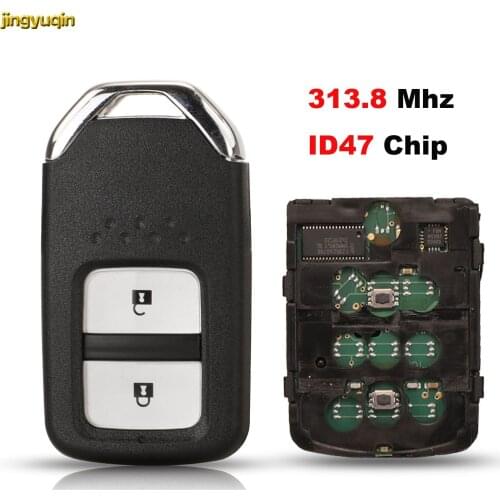 Jingyuqin Remote Car Key Control 313.8 MHZ ID47 Chip For Honda Fit City Jazz XRV Venzel HRV 2 Buttons Smart Fob