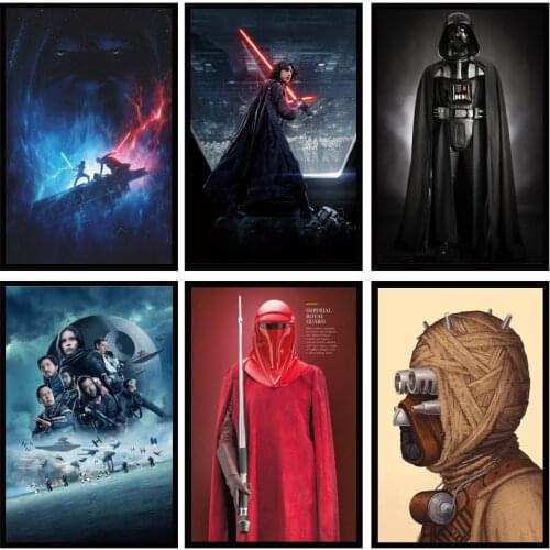 Star Wars Canvas Painting Wall Art Disney Movie Jedi Warrior Poster and Print Cafe Room Decor Picture Kids Home Decoration Gift