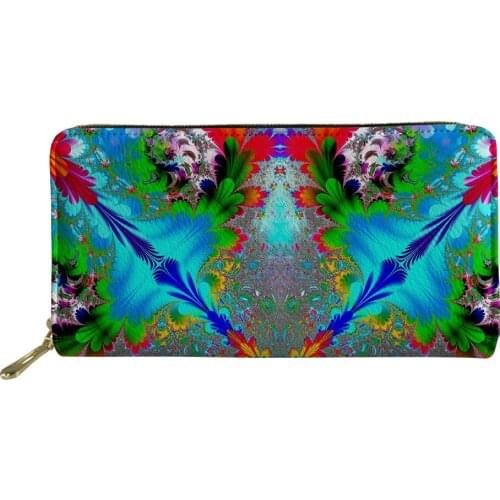 Beautiful Printing Zipper Coin Wallet Women PU Leather Travel Long Ladies Purses Card Holder Clutch Money Bag for Phone Wallets