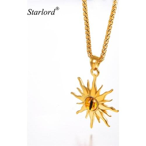Eye of Sauron Pendant Necklace Gold/Stainless Steel Monster Evil Eye Jewelry Eye of Flame Sun Flower Necklace GP3244