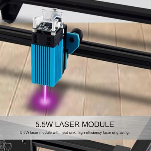 40W Laser Module LD+FAC 5.5W 450nm Continuous Laser Fast High Precision Cut Engraver with Focus Block Printer Cutter for Metal