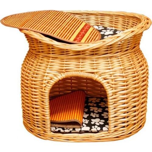 Summer cat nest rattan four seasons universal cat house villa house double-layer cat cage removable cat supplies dog nest