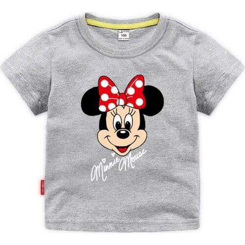Disney Minne Mouse Summer Cartoon Girlys Boys Cartoon T-shirts Boys Tees Top Short Sleeve T shirts Children Costume Clothing
