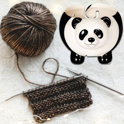 Cute Panda Ceramic Yarn Bowl Knitting Yarns Ball Storage Holder for Needlecrafts E8BD