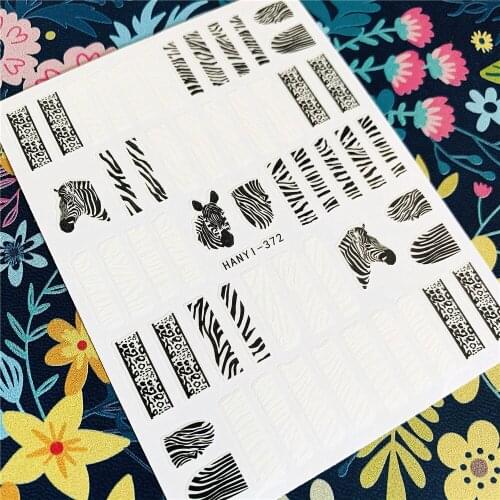 Newest HANYI-372-373-374-375 Marking 3d nail art sticker nail decal stamping export japan design