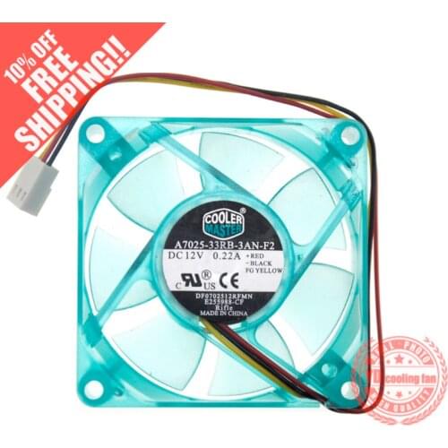 NEW cooler master A7025-33RB-3AN-F2 7CM CPU silence 7025 transparent blue color replace Fan leaf cooling fan