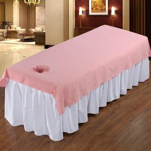 Washed Cotton Thicken Universal Beauty Salon Massage Bed Sheet Spa With Holes Dedicated Adult Flat Sheets Massages Bedspread