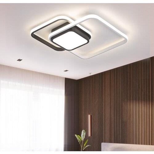 Ceiling Chandelier Lamp For Bedroom Dining Study Room Kitchen Home Creative With Remote Control Square Light Fixture