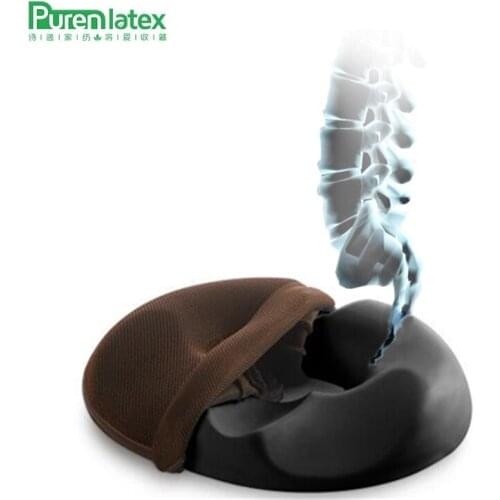 PurenLatex Cushion on Chair Memory Foam Orthopedic Coccyx Comfort Hemorrhoids Pad Release Pressure Office Chair Seat Cushions