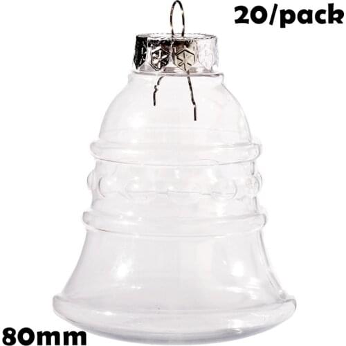 Promotion - 20 Pieces x DIY Paintable/Shatterproof Christmas Ball Sphere Bauble Decoration Ornament 80mm Fillable Plastic Bell