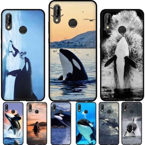 Killer Whale Orca Silicone Case For Huawei P30 Lite P40 P20 Pro P Smart Z 2021 2019 Mate 20 Lite Case Cover