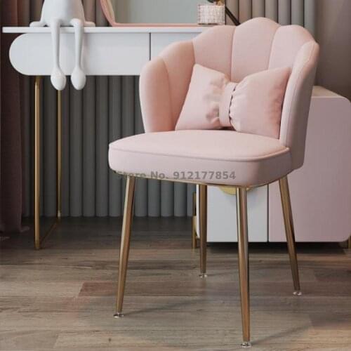 Room bedroom makeup chair home simple modern dressing table stool backrest female light luxury nail net red chair