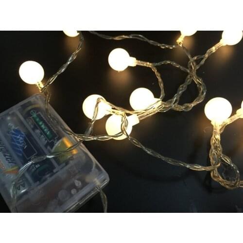 4M 40led Frosted ball-Shaped Bublle cherry led string light AA battery operate home/party/wedding garden Christmas Garland decor