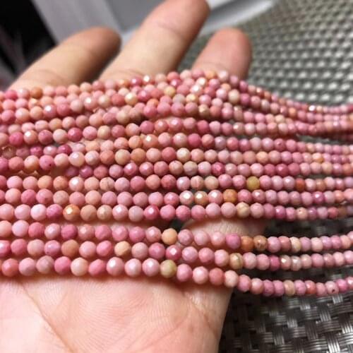 Loose beads Rhodochrosite pink 3mm faceted 15" for DIY jewelry making FPPJ wholesale beads nature gem stone