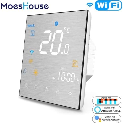 WiFi Smart Thermostat Temperature Controller for Water/Electric floor Heating Water/Gas Boiler Works with Alexa Google Home