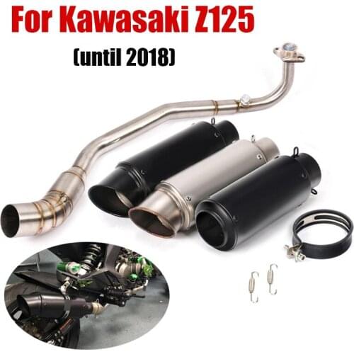 Slip On Exhaust System Pipe Front Link Pipe Header Connecting Tube Escape Muffler Tips For Kawasaki Z125 Motorcycle