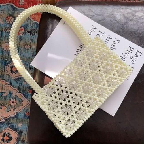 2021 Luxury Pearl Beading Evening Bag Women Handmade Bridal Wedding Party Dinner Hand Bags Ladies Day Clutch Mini Handbag