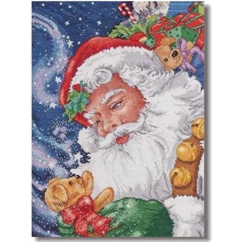 Gold Collection Counted Cross Stitch Kit Santa and Magic Bear Christmas Gift