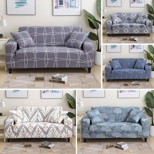 1/2/3/4 Seater Stretch Plaid Slipcovers Living Room Non-slip Sofa Covers Sectioal Elastic L Shape Corner Couch Cover