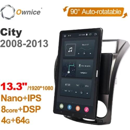 13.3 Inch 1920*1080 Ownice Android 10.0 forHonda City 2008 - 2013 Car Radio Auto Multimedia GPS Player Head Unit Auto Rotatable