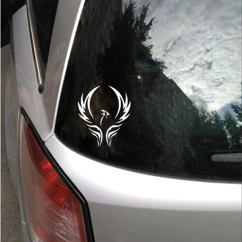 13.5CM*15.8CM Cartoon Animal Phoenix Motorcycle Decal Car Sticker Black/Silver Vinyl Decoration