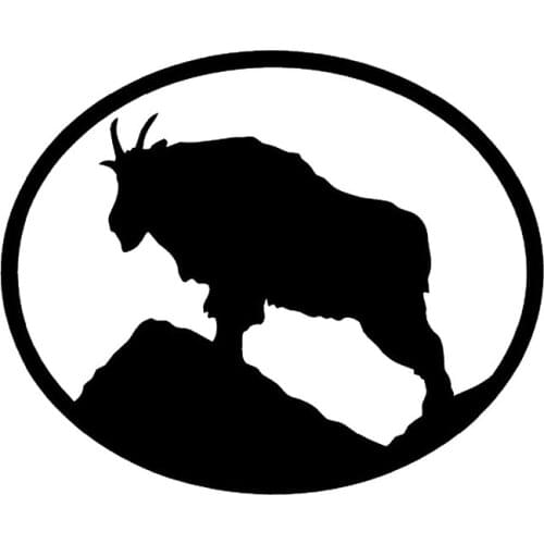 15.4cm*12.6cm Moun tain Goat Animal Car Sticker Vinyl Decal Black/Silver N1083