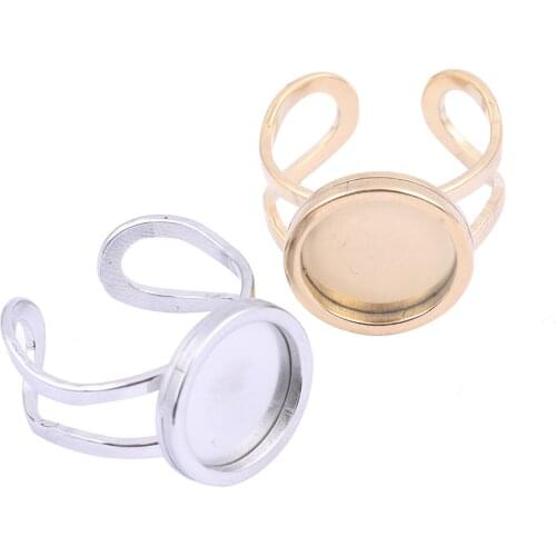 5pcs Stainless Steel 10mm 12mm Cabochon Ring Bezel Setting Blanks Diy Finger Ring Bases For Jewelry Making Supplies