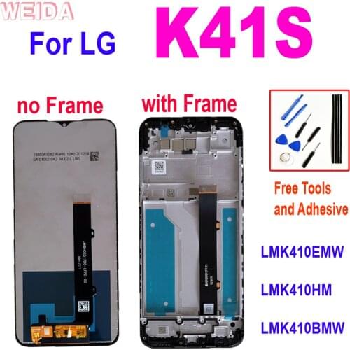 6.55" Original For LG K41S LMK410EMW LMK410HM LMK410BMW LCD Display Touch Screen Digitizer Assembly with Frame for LG K41S LCD