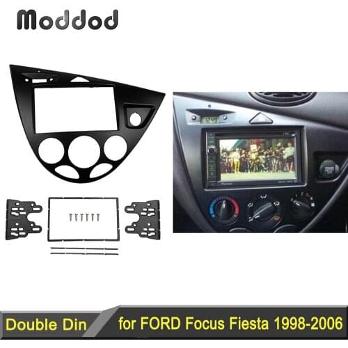 Double Din Stereo Panel for Ford Ford Focus /Fiesta Fascia Radio Refitting Dash Installation Trim Kit Face right hand drive