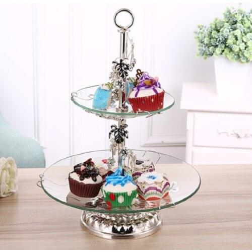 European style, glass fruit plate, the living room big basin Double . Three. Four layer Hotel KTV Fruit Home dec