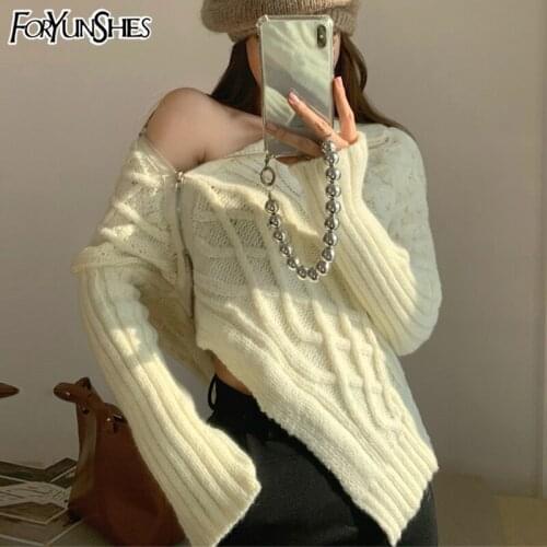 Женские пуловеры с открытыми плечами FORYUNSHES China At AliExpress
