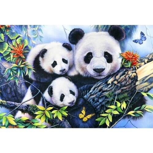 Kexinzu Full 5D DIY Square/Round Drill Diamond Painting "Panda Animal" 3d Diamond Embroidery Cross Stitch Decor Gift DL07