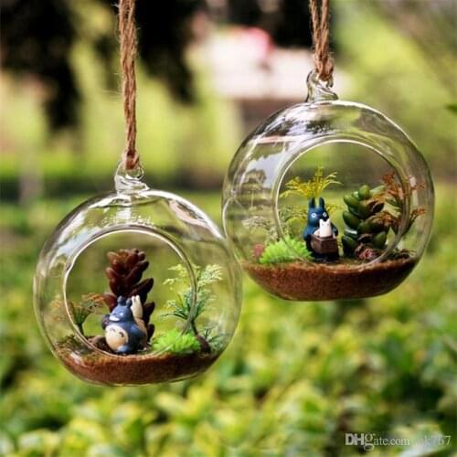 8 cm Creative Hanging Glass Vase Succulent Air Plant Display,Multi - meat hanging bottle wedding decoration supplies