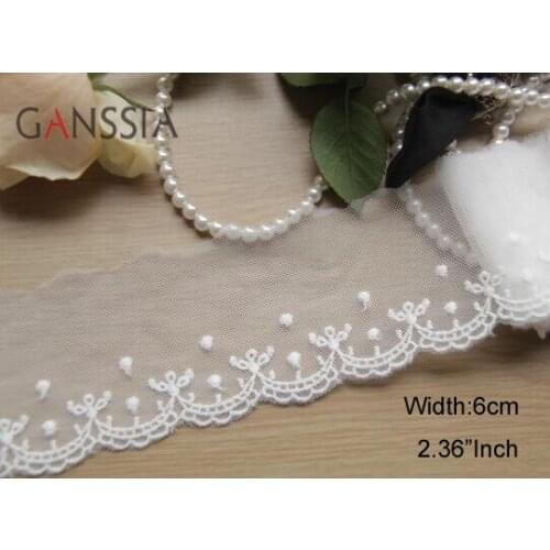 1YARD Width:6cm Quality Cotton Lace Trim Ivory White for Fabric DIY Handmade Sewing Supplies Decoration Crafts(ss-2219)